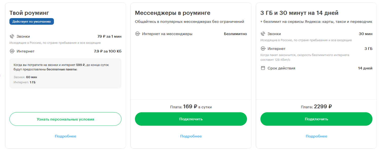 Условия на роуминг от МегаФон